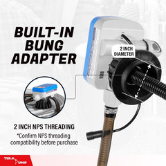 Electric Powered 55 Gallon Drum Barrel Pump, 2.4GPM | Quick Stop Flow Control No