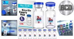 Pack of 10 Sterile 3ml Glass Vials with Injection Port – Ideal for Labs