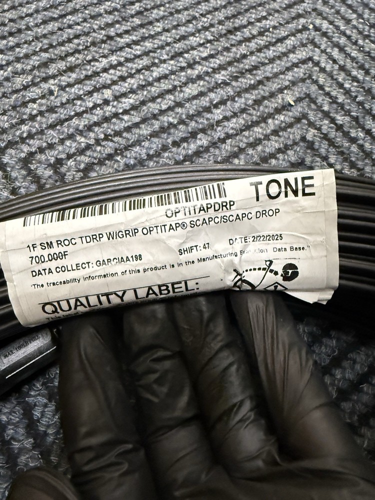 Corning Single Mode Fiber Optic Cable 700 ft Black POF OPT1TAPDRP