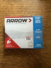 Arrow T50 1/2” (12mm) 1,250 Staples Universal for Most Staple Guns