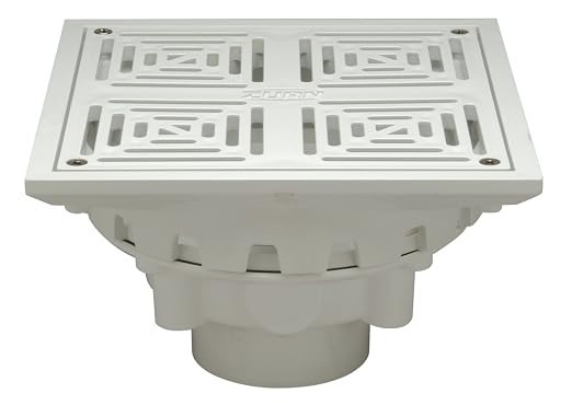 Zurn FD2283-PV3 PVC 10″ Square Top Decorative Floor Drain, 3″ Solvent Weld Outle