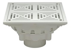 Zurn FD2283-PV3 PVC 10″ Square Top Decorative Floor Drain, 3″ Solvent Weld Outle