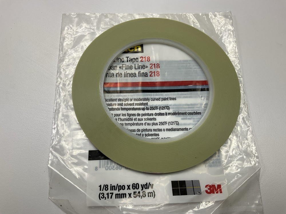 3M 06300 Scotch 218 Fine Line Masking Tape 1/8 In X 60 Yd – 1 Roll
