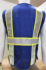 FX Two Tone HI-VIS BLUE Safety Vest w/ 4 Front Pocket Small to 5XL (SHIPS FREE)