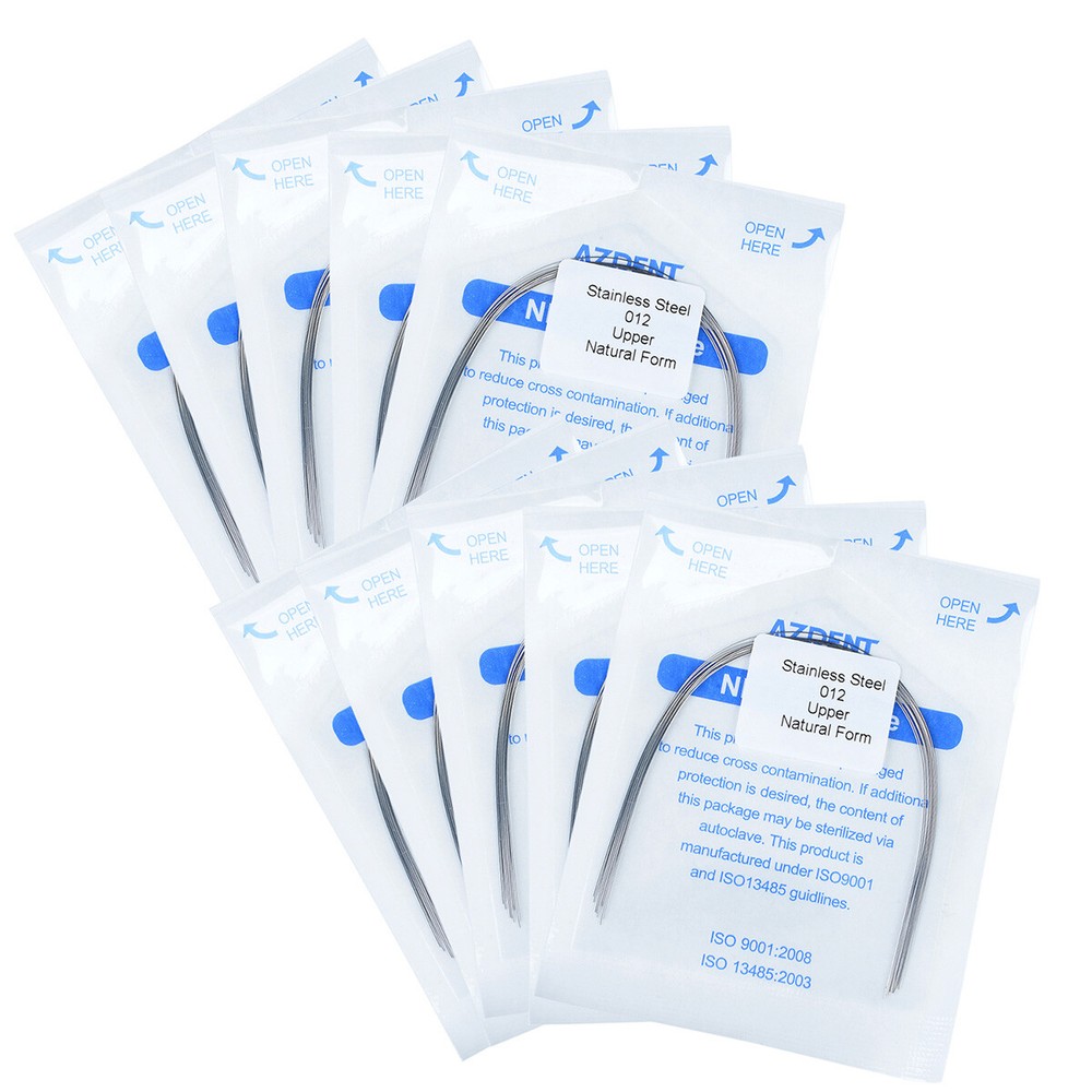 10 Packs AZDENT Dental Orthodontic Arch Wires Stainless Steel Round Natural Form