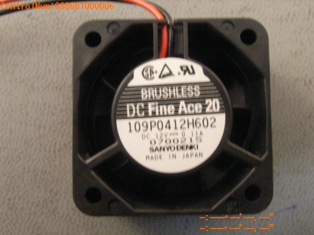109P0412H602 – Sanyo – DC Fan Axial Ball Bearing 12V 8CFM 33dB (40 X 40 X 20mm)