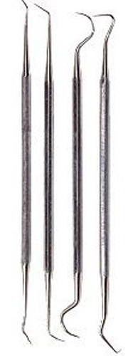 New 4pc Dental Picks Probe Wax Carver Set Stainless Steel DD314 * US SHIPPER *