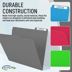 Grey File Folders, 1/3-Cut Tabs, Letter Size, 12-Pack – Durable Letter,