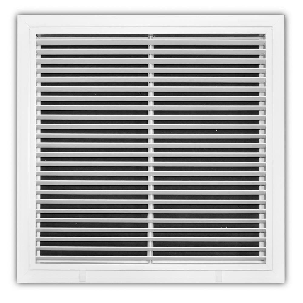 Everbilt 20 in. X 20 in. Aluminum Fixed Bar Return Air Filter Grille in White