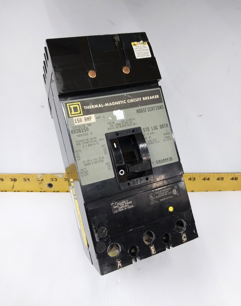 Square D 150 Amp I-Line Circuit Breaker 600 VAC 3 Pole KH36150