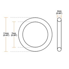 50 x O-Rings Nitrile Rubber 7mm x 11mm x 2mm Seal Rings Sealing Gasket