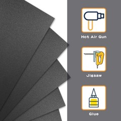 Matte & Textured Black ABS Plastic Sheets 12×16 Inches for Creative Projects