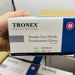 Tronex 9047-20 Disposable Gloves Nitrile Medium Black Powder Free Case of 1000