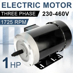 General Purpose 1HP Electric Motor 3 Phase 56C Frame 1725 RPM TEFC 230/460V