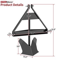 Heavy-Duty Middle Buster for Category 1 Tractors 3 Point Steel Plow Attachment