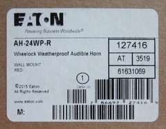 NEW Eaton Wheelock AH-24WP-R 24 VDC Weatherproof Audible Fire Alarm Horn Red