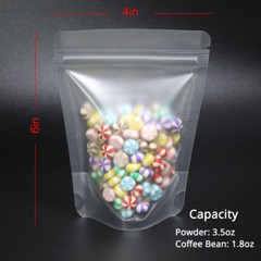 3.5oz Matte Both Sided Translucent Food Storage Mylar Stand Up Zip lock Bag O02