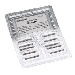 House Brand Dentistry 401896 HSB FG 863-012M Flame Medium Grit Diamond Burs 10Pk