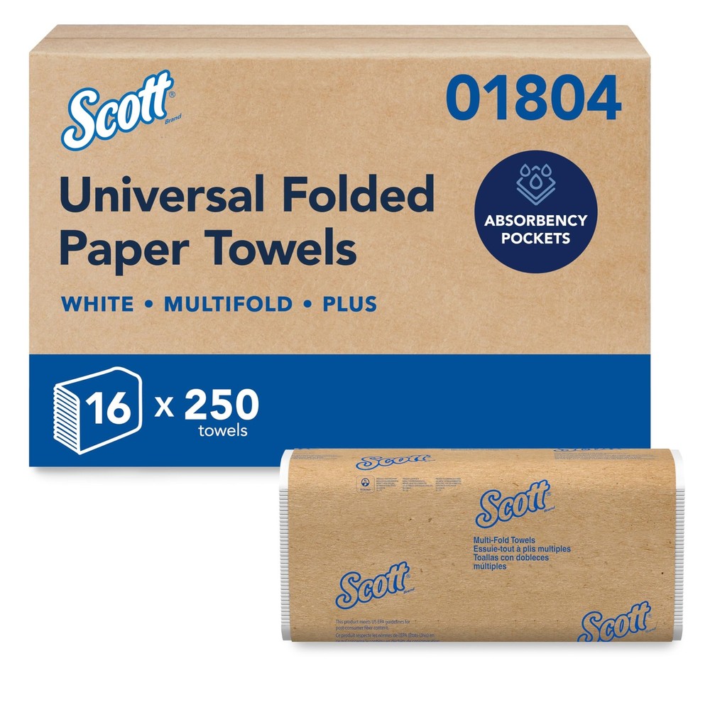 Scott® Professional Universal Multifold Paper Towels, Bulk (01804), Absorbe