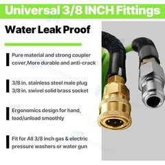 25FT 3600PSI Replacement High Pressure Power Washer Hose-3/8″ Swivel QC Flexible