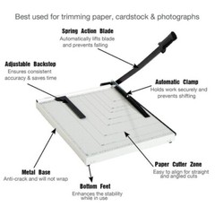 Paper Trimmer 18″ x 15″ Guillotine Blade Paper Cutter Multiuse for Home & Office