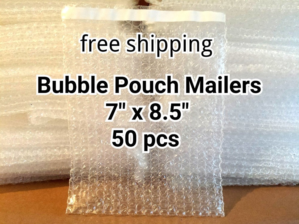 Lots of 50 7″ x 8.5″ BUBBLE OUT BAGS POUCHES SELF SEAL MAILERS BAGS WRAP CLEAR