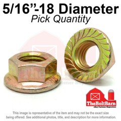 5/16″-18 Grade 8 Serrated Flange Whiz Lock Nuts Coarse Zinc Yellow (Pick Qty)