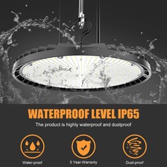 150W LED UFO High Bay Lights 3000K/4000K/5000K Adjustable Commercial Shop Lights