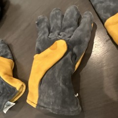 Shelby Model FDP Leather Work Gloves Yellow/Gray Pair, Size J Total 3 gloves