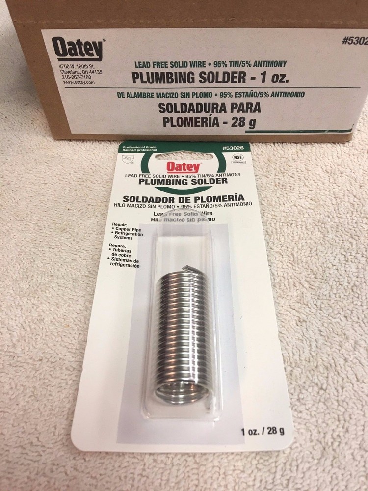 SOLDER Plumbing, Solid Wire Solder, Lead Free, 95% Tin & 5% Antimony 1 oz. 28 g.