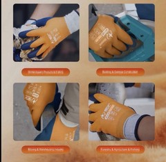High Visibility Waterproof Insulated Coated Cold Weather Winter WORK GLOVES LRG