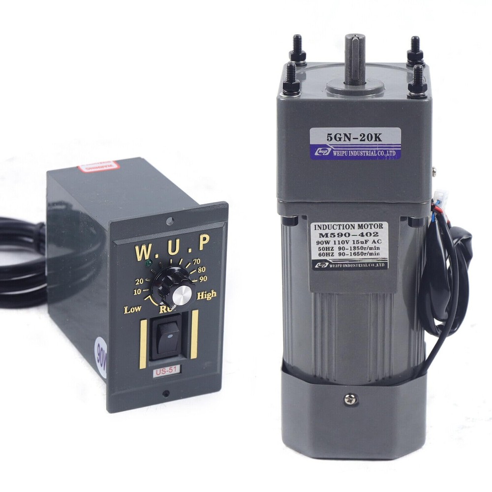 Electric AC Gear Motor Reducer Variable Speed Controller 67RPM 1:20K 90W 110V
