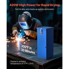 Portable Welding Rod Oven, 50LBS Capacity, 420W 120V, 300°F Fast Heating for 18