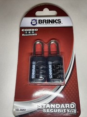 (2-Pk) BRINKS 3-Dial Resettable Combination Zinc Diecast Sport Padlock 22mm Body