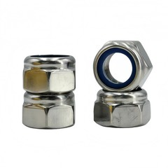 6Pcs M16x 1.5mm Nylon Insert Hex Lock Nuts 304 Stainless Steel LocknutsSilver…
