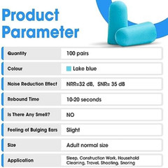 200pcs Ear Plugs Soft Foam Sleep 100pair Travel Noise Shooting Working Lot Bulk