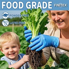 FINITEX Blue Disposable Nitrile Exam Gloves – 200 PCS/BOX 3.5mil Rubber