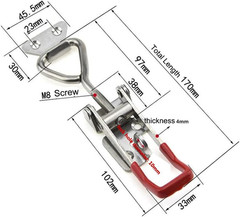4003 Toggle Latch Clamp, 304 Stainless Steel Adjustable Toggle Latches with Lock