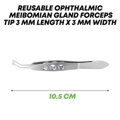 Meibomian Gland Forceps Tip 3 mm x 3 mm 10.5 cm Ophthalmic Instruments German