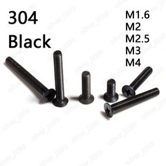 Black 304 Stainless Steel Phillips Countersunk Flat Head Screws M1.6 M2 M3 M4