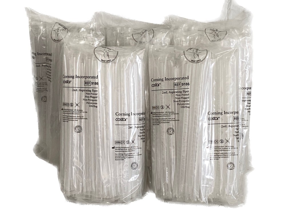 (500) CORNING Costar 2mL PS Aspirating Pipets Non-Plugged Non-Printed 9186