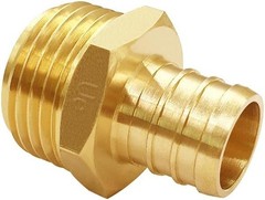2PCS Solid Brass 3/4″ PEX Barb to GHT Male Garden Hose 3/4 Inch,
