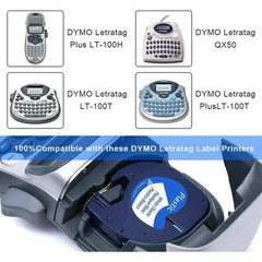 5PK Replace Dymo LetraTag Refill 91331 White Plastic Label Tape 12mm 4m LT-100H