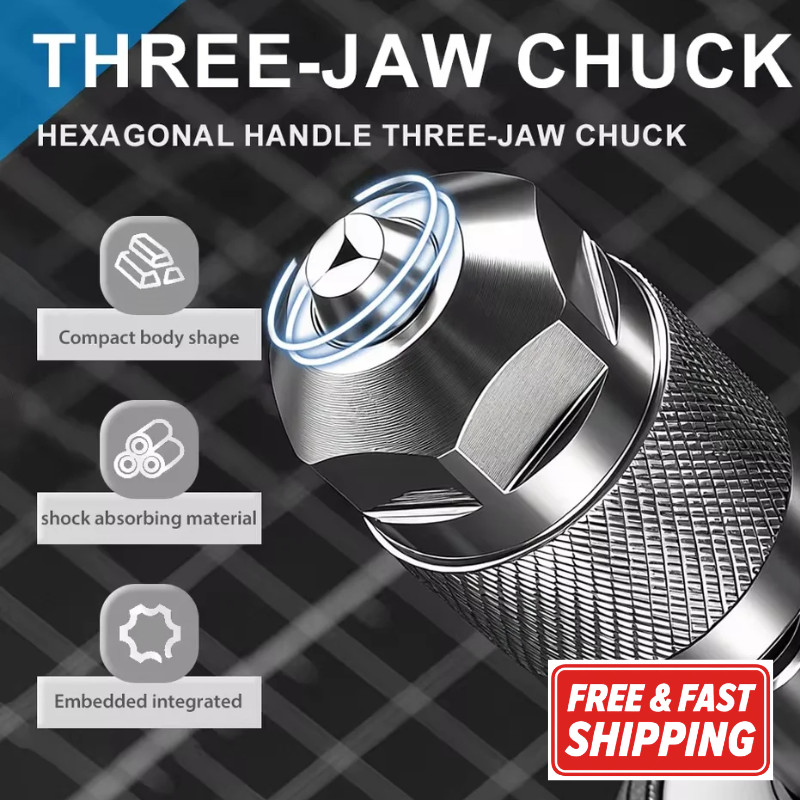 1/4″ Hex Shank Keyless Drill Chuck Adapter Quick Change Converter 0.3mm-6.5mm