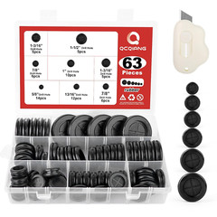 63pcs Rubber Grommet Kit Drill Hole Firewall Hole Plugs Wire Protection 6 Sizes