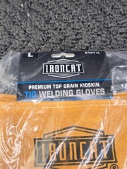 (6 Pairs) Ironcat 6141/L Leather Kidskin TIG Welding Gloves Gauntlet Cuff Large