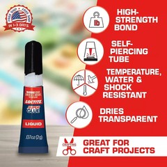 Loctite Super Glue Liquid, Clear, 0.07 fl oz Tube, 2 Pack – Superglue for Plasti