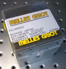 MELLES GRIOT 01LAS001 MOUNTED AIR SPACED TRIPLET LENS FL 30mm F 2.8 NEW IN BOX