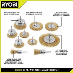 RYOBI Wire Wheel Assortment Set (10-Piece)