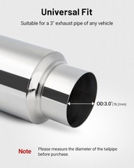 EVIL ENERGY 3.0 Inch Inlet 4.0 Inch Outlet Exhaust Muffler 3.0″ to 4.0″Universal